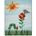 thumbnail image 1 of Eric Carle "The Very Hungry Caterpillar" Elementary Sun Scene Kids Machine Washable Area Rug, Blue/Green, 6'6"x9'5", 1 of 11