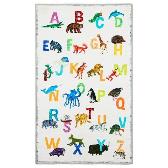 Eric Carle Washable Alphabet Zoo Graphic Children's Area Rug, 3' x 5'
