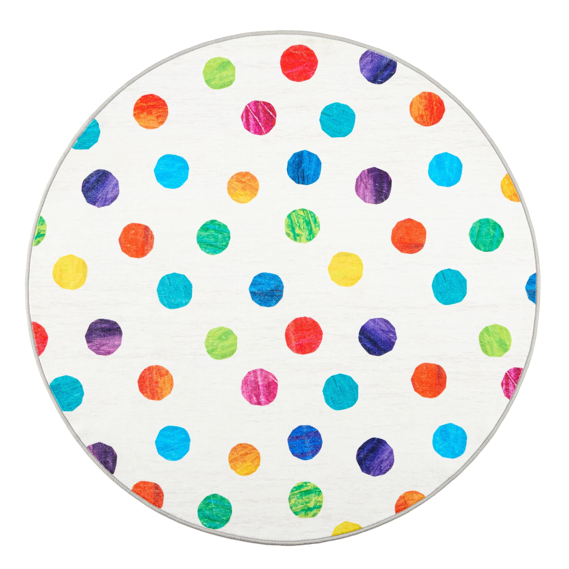 Eric Carle Washable Polka Dot Children's Area Rug, 5' x 5'