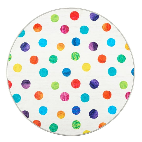 Eric Carle Washable Polka Dot Children's Area Rug, 5' x 5'