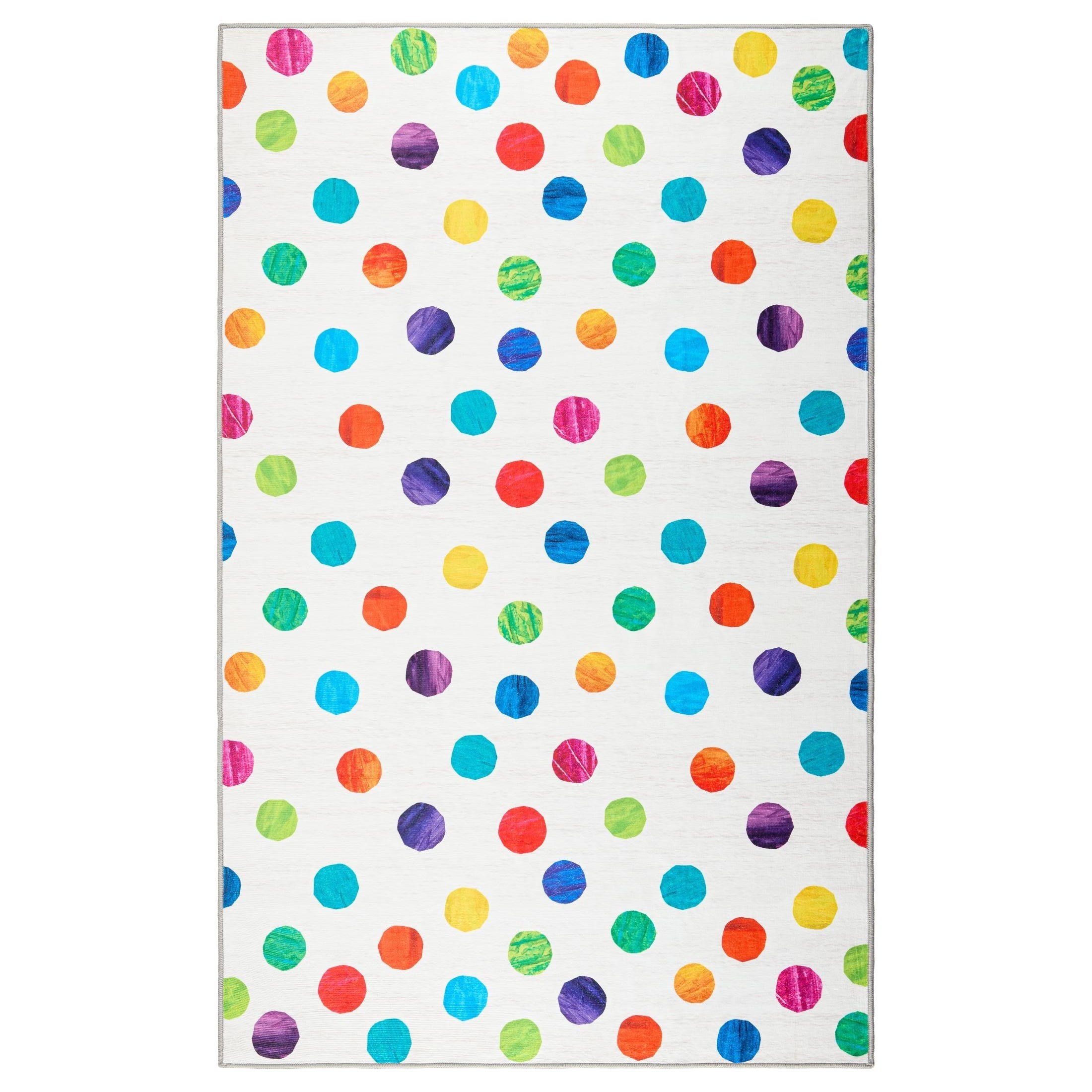 Eric Carle Washable Polka Dot Graphic Children's Area Rug, 4' x 6'
