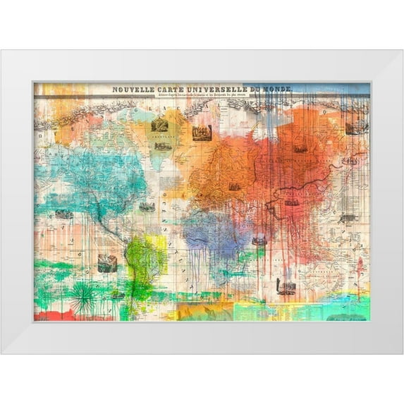 Eric, Chestier 24x18 White Modern Wood Framed Museum Art Print Titled - Map of the World 2.0