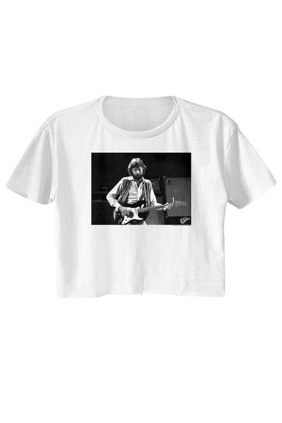 Eric Clapton Bw Guitar White Women's Festival Cali Crop Top T-Shirt