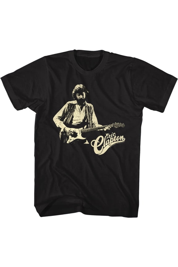 Eric Clapton Clapton W Guitar Black Adult T-Shirt
