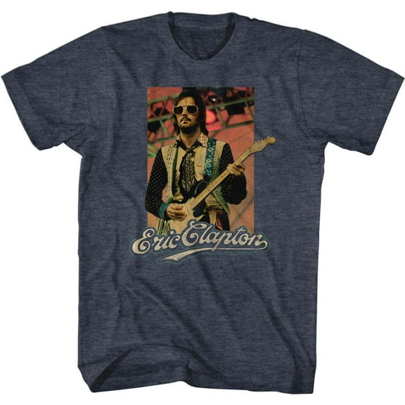 Eric Clapton Eric Sunglasses Navy Heather Adult T-Shirt