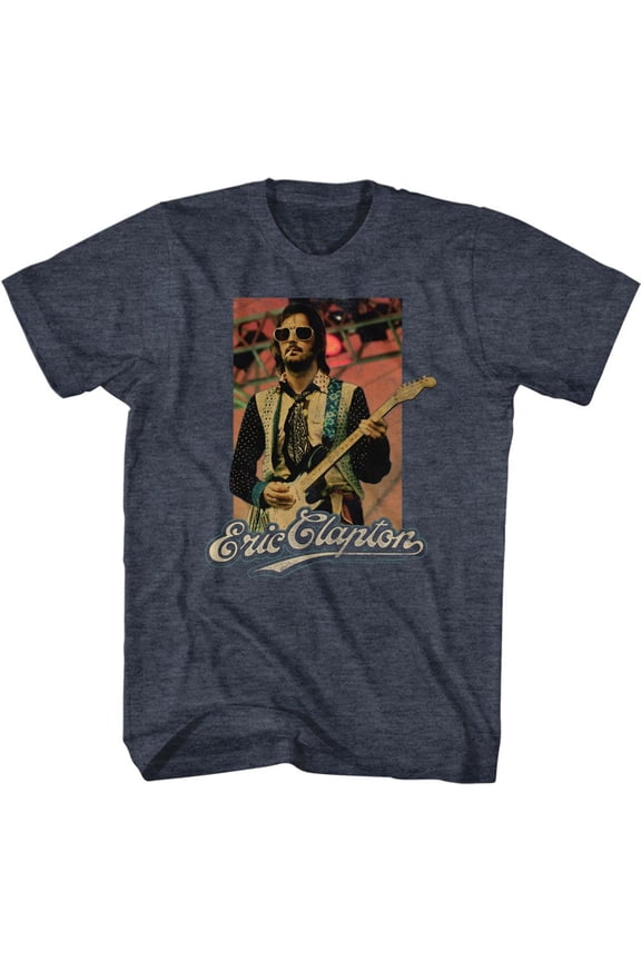 Eric Clapton Eric Sunglasses Navy Heather Adult T-Shirt