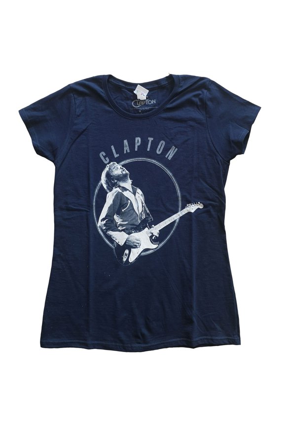 Eric Clapton Ladies T-Shirt: Vintage Photo (Large)