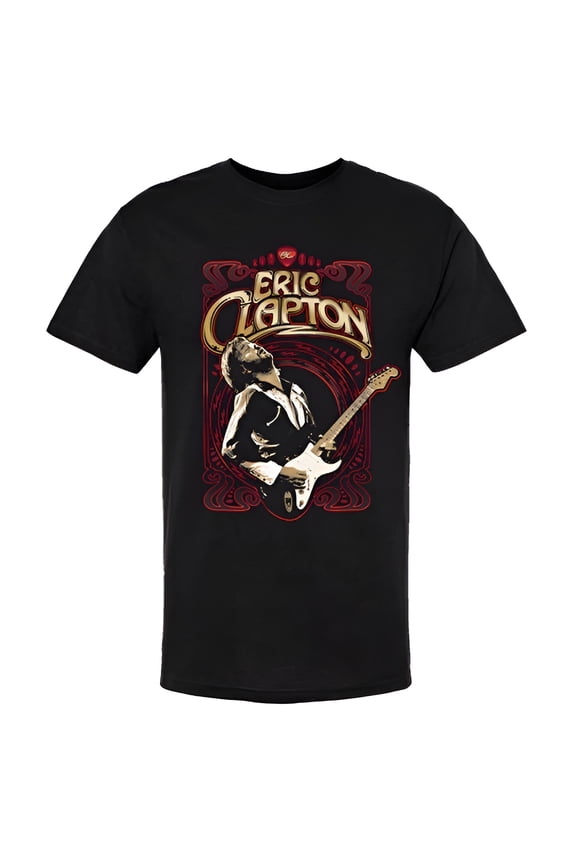 Eric Clapton Men's Vintage Live Photo T-Shirt Black Large | Officially Licensed Merchandise