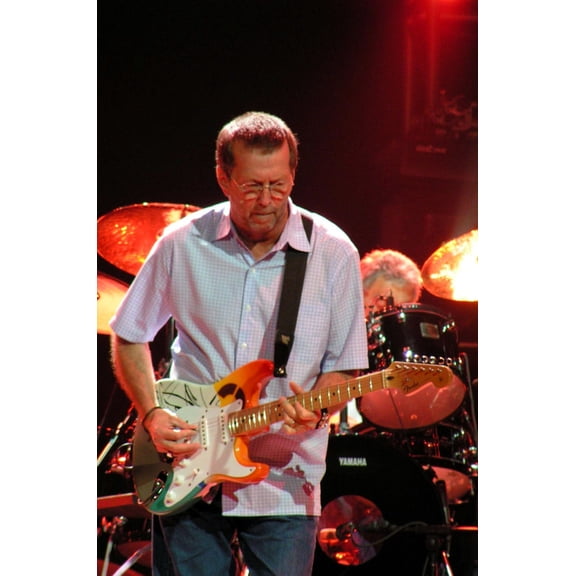 Eric Clapton Poster Metal Sign 8Inx 12In Metal Art Print 8x12 Multi-Color Square Adults Best Posters