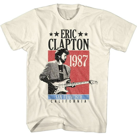 Eric Clapton San Francisco 1987 Natural Adult T-Shirt