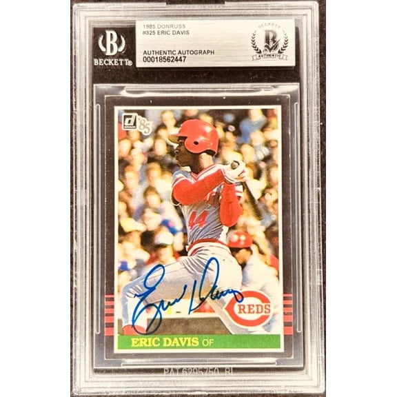 Eric Davis autographed Cincinnati Reds 1985 Donruss Rookie Card BAS