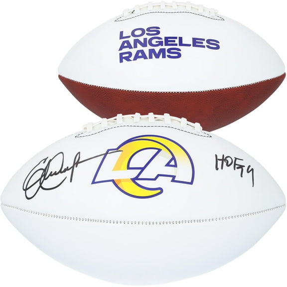 Eric Dickerson Los Angeles Rams Autographed Franklin White Panel Football with "HOF 99" Inscription - Fanatics Authentic Certified
