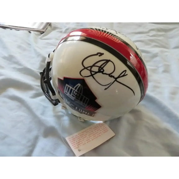 Eric Dickerson  Jack Youngblood signed Pro Football Hall of Fame mini helmet JSA