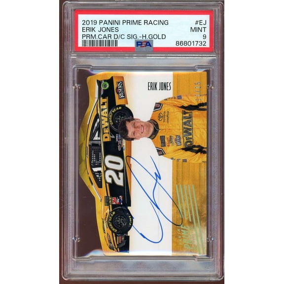 Eric Jones Card 2019 Panini Prime Racing Car D/C Signatures Gold #ej PSA 9