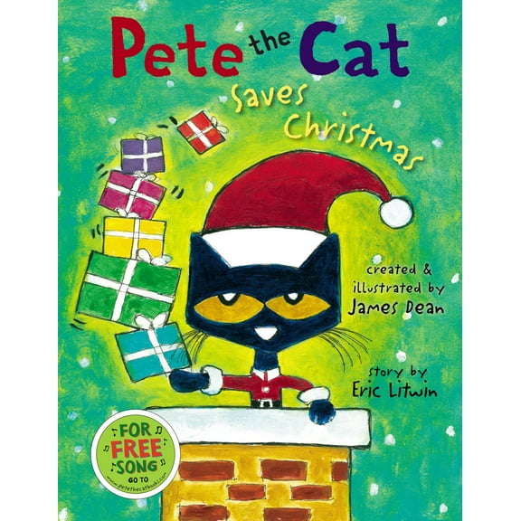 Pete the Cat Saves Christmas: A Christmas Holiday Book for Kids (Hardcover)