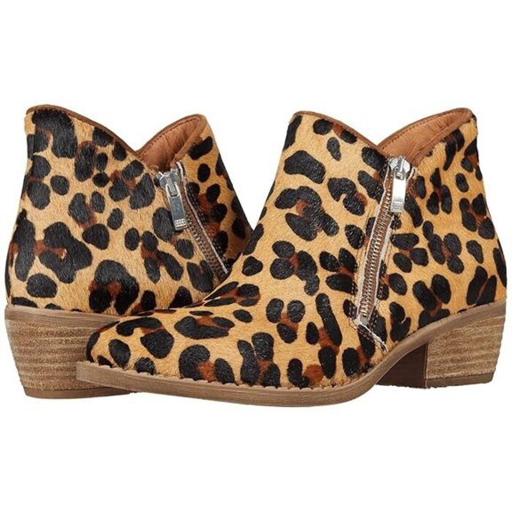 Eric Michael Dallas Boots Womens 7.5-8 Leopard Print Suede Zipper Booties KHD746
