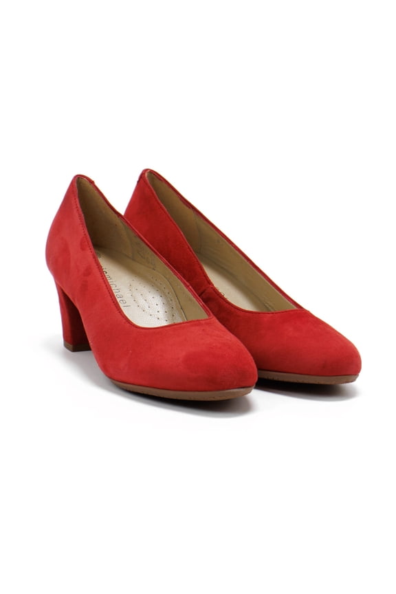 Women's Abby Classic Style Suede Heels, Red,6 M US