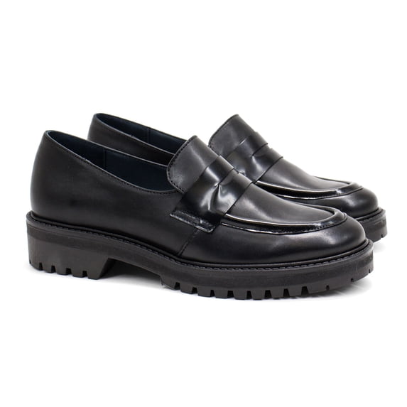 Eric Michael Women's Captiva Penny Loafer, Black,6 M US