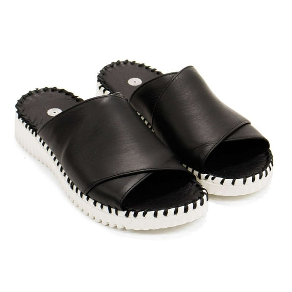 Eric Michael Women's Gloria Slide Sandals, Black,8 M US