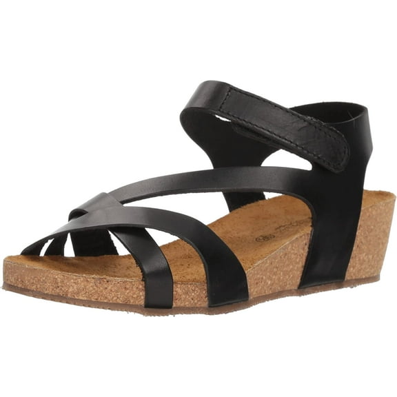 Eric Michael Women's Havana Ankle Strap Platform Sandal, Black,6 M US