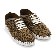 Eric Michael Womens Stacie Lace-Up Casual Sneaker, Leopard,5 M US