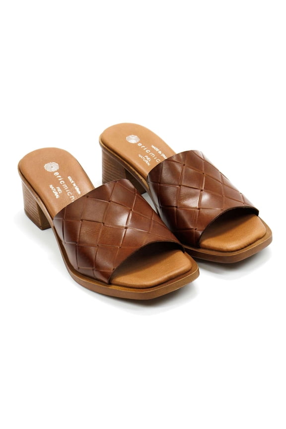 Women's Vicky Slip-On Leather Heels, Tan,11 M US