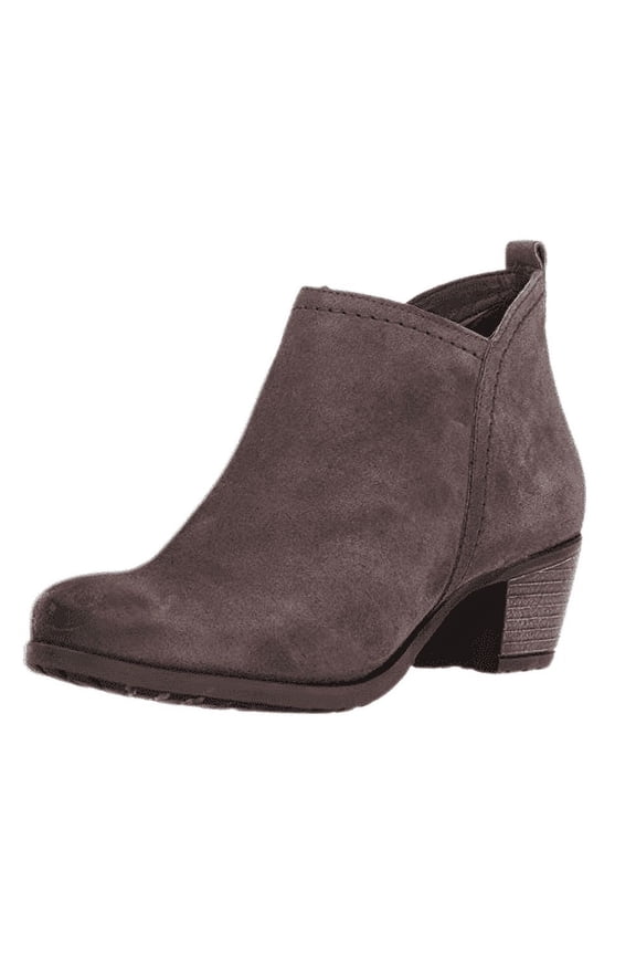 Womens Margot Booties Brown Suede Block Heel Low Cut Ankle Boots (brown suede, 6)