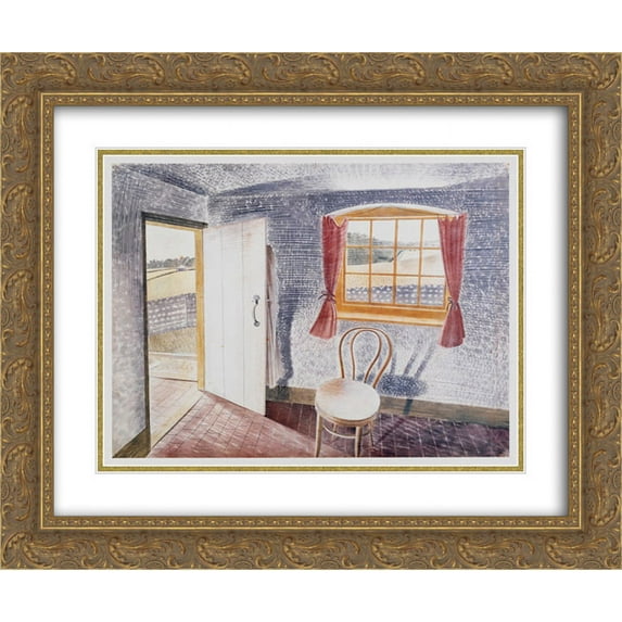Eric Ravilious 2x Matted 24x20 Gold Ornate Framed Art Print 'Interior at Furlongs '