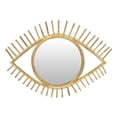thumbnail image 1 of Eric Round Mirror Wall Decor, Eye Shaped Brown Natural Fiber 34 Inch, 1 of 5