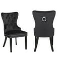 thumbnail image 1 of Erica 2 Piece Wood Legs Dinning Chair Finish with Velvet Fabric in Black, 1 of 4