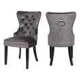 thumbnail image 1 of Erica 2 Piece Wood Legs Dinning Chair Finish with Velvet Fabric in Dark Gray, 1 of 9