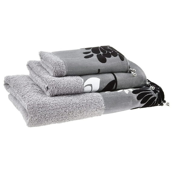 Erica Bathroom Towel Set 3 Piece Towel Bath Towel, Hand Towel and Wash Towel Modern Decor Beautiful Unique Design Stylish Bath Towel Sets Grey Towel Set