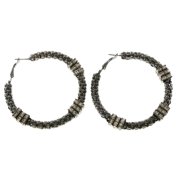 Erica Lyons Hoop-Earrings Dark-Silver