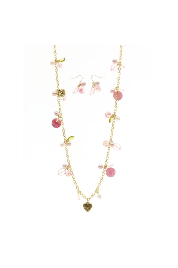 Long-Necklace Gold-Tone/Pink