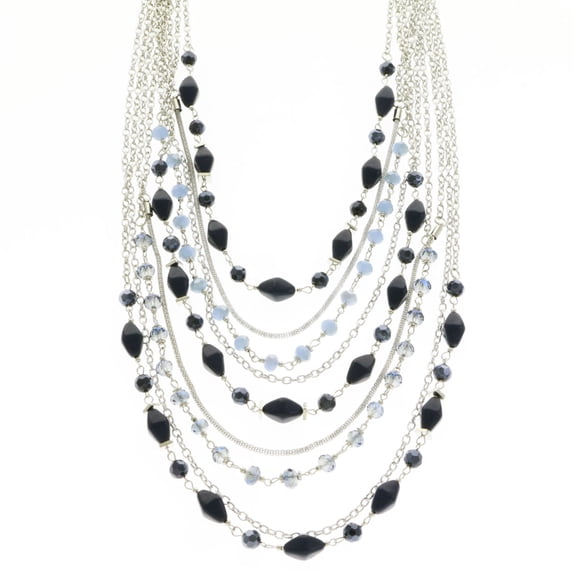 Erica Lyons Velvet Gift Bagged Layered-Necklace Silver-Tone/Blue