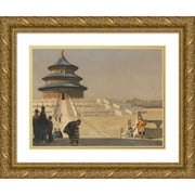 Erich Kips 14x11 Gold Ornate Wood Frame and Double Matted Museum Art Print Titled - The Temple of Heaven in Beijing (ca.1928)