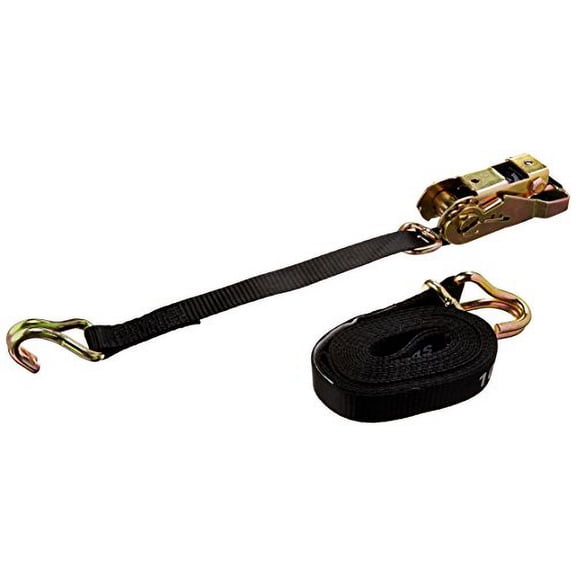Erickson 01314 Black 1" x 15' Motorcycle/ATV Ratcheting Tie-Down Strap with Floating D-Ring