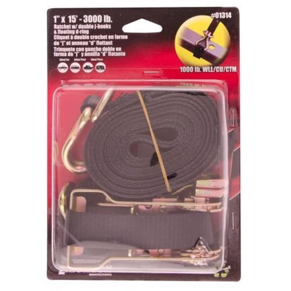 Erickson Mfg. LTD. Erickson Ratchet Strap with Floating D Ring