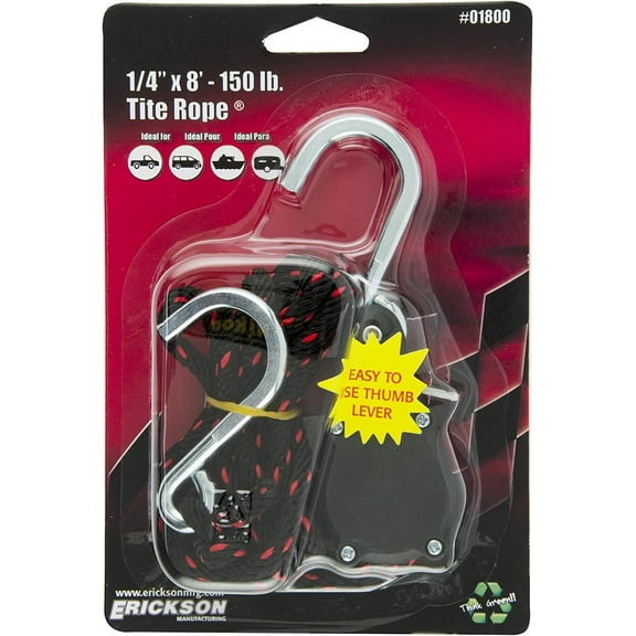 Erickson 01800 1/4" x 8' Tite Rope Strap - 150 lb. Load Capacity