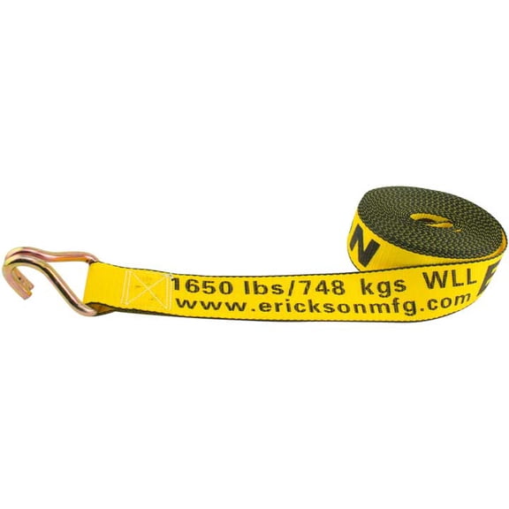2IN X 27FT 5000LB WINCH STRAP W/DBL J HK BULK