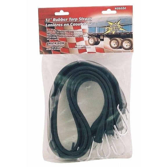 Erickson 06604 31" Long Industrial EPDM Rubber Tarp Straps, (Pack of 4)