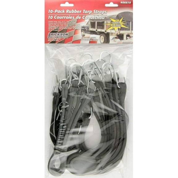 Erickson Manufacturing 6610 Tarp Straps - 10 (Poly Bag)