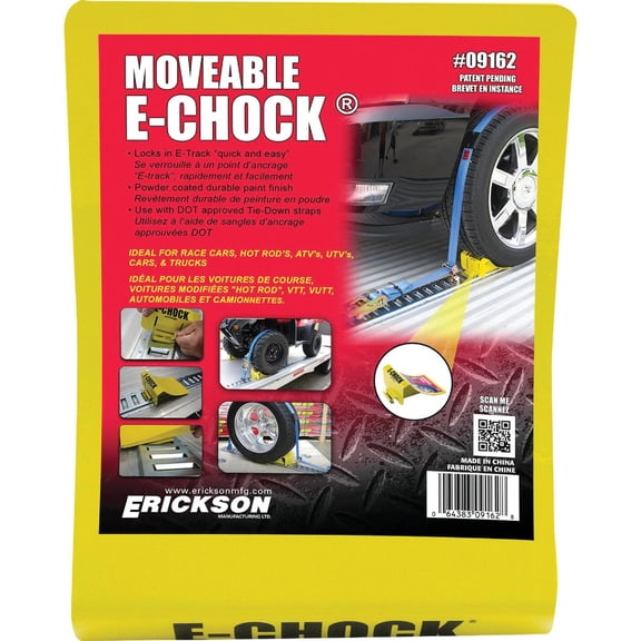Erickson 09162 E-Track Moveable Wheel Chock,1 pk