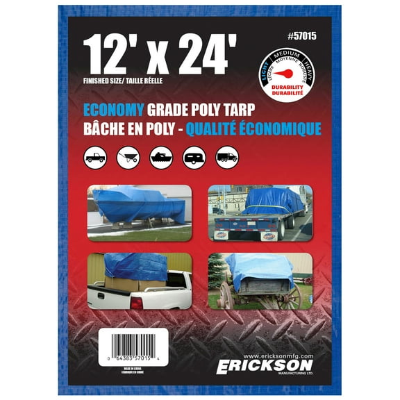 Erickson 12'x24' Blue Economy Poly Tarp