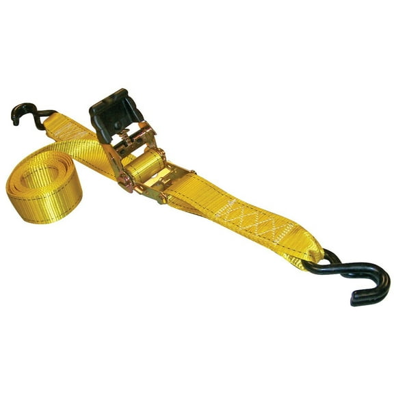 Erickson 34410 Pro Series Yellow 2" x 10' Rubber Handle Ratcheting Tie-Down Strap, Pack of 2