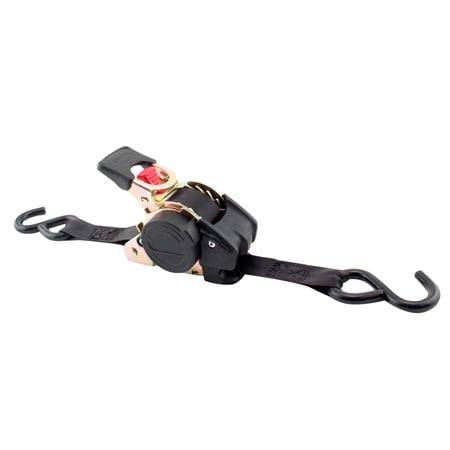 Erickson 34420 Pro Series Black 1" x 6' Retractable Ratcheting Tie-Down Strap, 4 Pack (1500 lb Load Capacity)