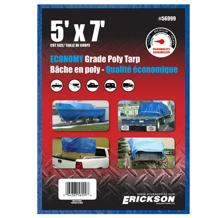 Erickson 5'x7' Blue Economy Poly Tarp