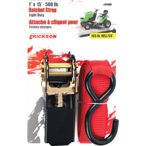 Erickson Light-Duty Ratchet Strap - Pack of 12 Residential Use, Standard Application