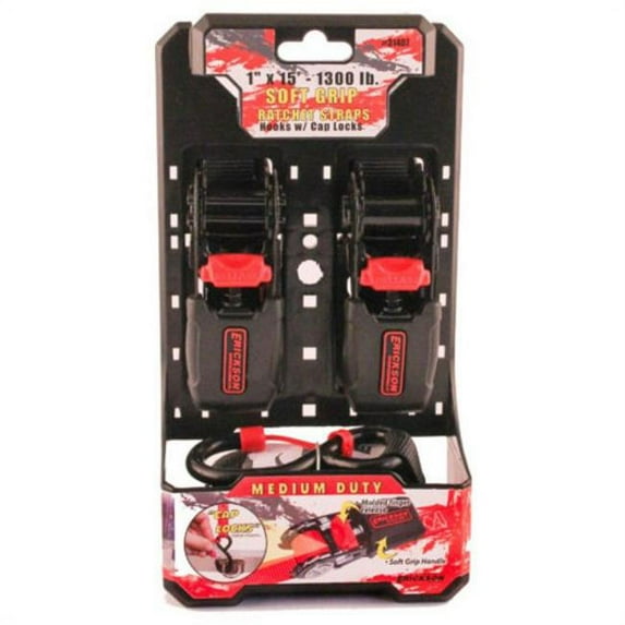 Erickson Manufacturing 360240790 31407 1 in. x 15 ft. 1300 lbs Ratch Strap with Caplocks - 2 Piece