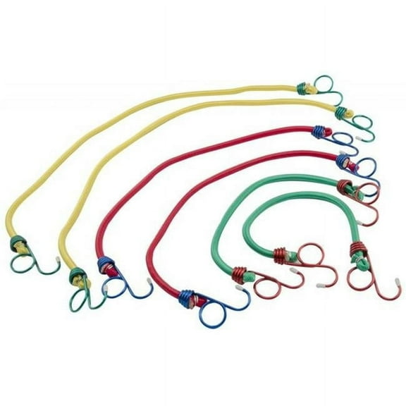 Erickson Manufacturing 360265961 06659 Assorted Color Power Pull Bungee Cords - 6 Piece